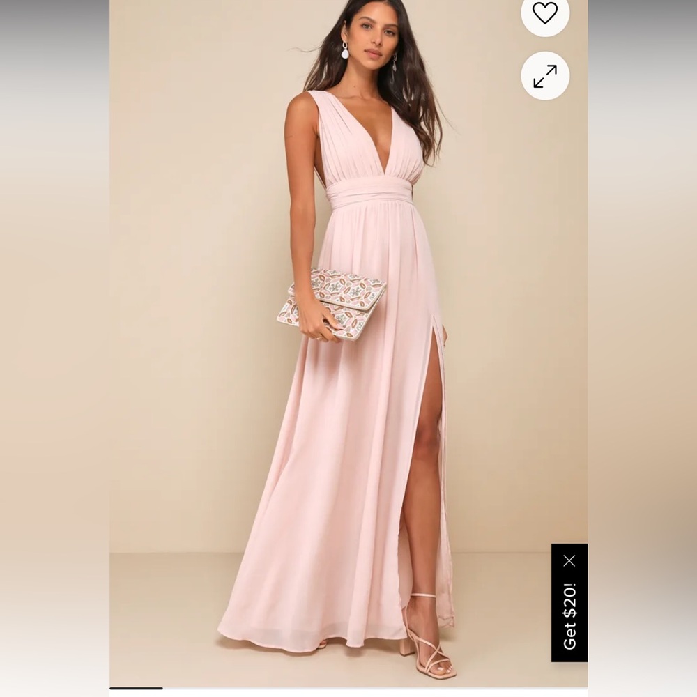 Lulus Heavenly Hues Blush Maxi Dress
